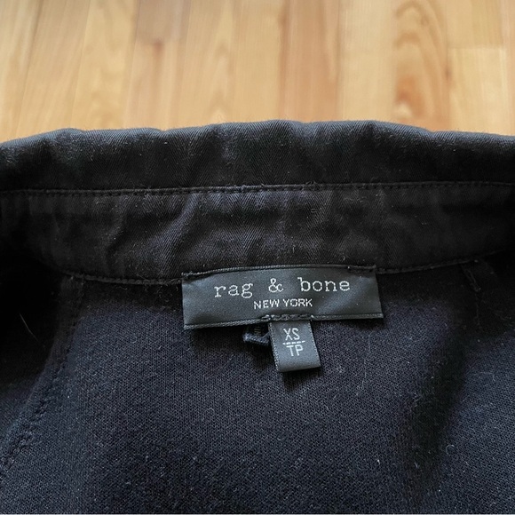 Rag & Bone Women’s Cotton Blend Soft Black Polo Quarter Button Collared Top XS - Picture 8 of 11